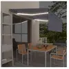 vidaXL Auvent manuel rétractable avec store et LED 4x3 m Bleu et blanc