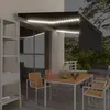 vidaXL Auvent manuel rétractable et store et LED 4x3 m Anthracite