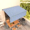 vidaXL Auvent automatique rétractable avec store 4x3 m Bleu et blanc