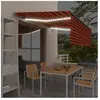 vidaXL Auvent automatique store capteur de vent LED 4x3m Orange marron