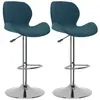vidaXL Vidaxl Tabourets De Bar 2 Pcs Bleu Velours