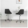 vidaXL Chaises à manger pivotantes lot de 2 noir similicuir