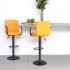vidaXL Tabourets de bar, 2 pcs Jaune moutarde, Tissu