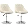 vidaXL Eetkamerstoelen draaibaar 2 st fluweel crÃmekleurig335282