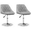 vidaXL Chaises pivotantes à manger lot de 2 Gris clair Velours