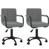 vidaXL Chaises pivotantes à manger lot de 2 gris foncé velours