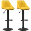 vidaXL Tabourets de bar lot de 2 jaune moutarde velours