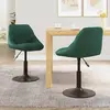 Non communiqué vidaXL Chaises pivotantes de salle à manger 2 pcs Vert foncé Velours
