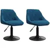 VIDAXL Chaises pivotantes à dîner 2 pcs Bleu Velours