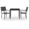 vidaXL Mobilier de salle à manger d'extérieur 3 pcs Acier