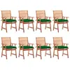vidaXL Chaises à dîner d'extérieur 8 pcs avec coussins Acacia massif