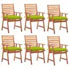 vidaXL Chaises à dîner d'extérieur 6 pcs avec coussins Acacia massif