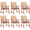 vidaXL Chaises à dîner d'extérieur 8 pcs avec coussins Acacia massif