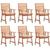 vidaXL Chaises à dîner d'extérieur 8 pcs avec coussins Acacia massif