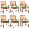 vidaXL Chaises à dîner d'extérieur 8 pcs avec coussins Acacia massif