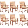 vidaXL Chaises à dîner d'extérieur 6 pcs avec coussins Acacia massif