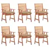 vidaXL Chaises à dîner d'extérieur 6 pcs avec coussins Acacia massif