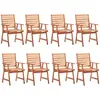 vidaXL Chaises de salle à manger d'extérieur 8pcs Bois d'acacia massif
