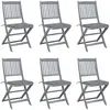 vidaXL Chaises pliables d'extérieur 8 pcs avec coussins Bois d'acacia