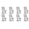 vidaXL Vidaxl Chaises Pliables D'extérieur Lot De 8 Bois D'acacia Solide