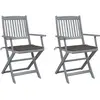 vidaXL Chaises pliables d'extérieur 8 pcs avec coussins Bois d'acacia