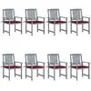 vidaXL Chaises de jardin avec coussins 8 pcs Bois d'acacia solide Gris