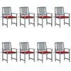 vidaXL Chaises de jardin avec coussins 8 pcs Bois d'acacia solide Gris