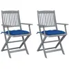 vidaXL Chaises pliables d'extérieur 8 pcs avec coussins Bois d'acacia