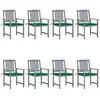 vidaXL Chaises de jardin et coussins lot de 8 Bois acacia solide Gris