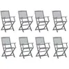 vidaXL Vidaxl Chaises Pliables D'extérieur Lot De 8 Bois D'acacia Solide