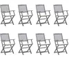 vidaXL Chaises pliables d'extérieur 8 pcs avec coussins Bois d'acacia