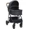 vidaXL Poussette pour bébé 2-en-1 Anthracite et noir Acier
