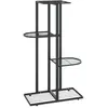 vidaXL Support pour plantes 4 niveaux 43x22x76 cm Noir Métal