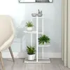 vidaXL Support pour plantes 4 niveaux 43x22x76 cm Blanc Métal