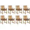 vidaXL Chaises de jardin avec coussins 8 pcs Bois d'acacia solide