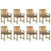 vidaXL Chaises de jardin avec coussins 8 pcs Bois d'acacia solide