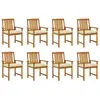 vidaXL Chaises de jardin avec coussins 8 pcs Bois d'acacia solide