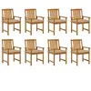 vidaXL Chaises de jardin avec coussins 8 pcs Bois d'acacia solide