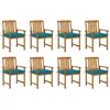 vidaXL Chaises de jardin avec coussins 8 pcs Bois d'acacia solide