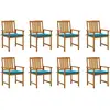 vidaXL Chaises de jardin avec coussins 8 pcs Bois d'acacia solide