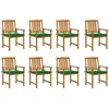 vidaXL Chaises de jardin avec coussins lot de 8 Bois d'acacia solide