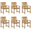 vidaXL Chaises de jardin avec coussins 8 pcs Bois d'acacia solide