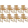 vidaXL Chaises de jardin 8 pcs Bois d'acacia solide