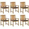 vidaXL Chaises de jardin avec coussins 6 pcs Bois d'acacia massif