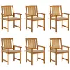 vidaXL Chaises de jardin avec coussins 6 pcs Bois d'acacia massif