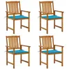 vidaXL Chaises de jardin avec coussins 6 pcs Bois d'acacia massif