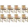 vidaXL Chaises de jardin avec coussins 8 pcs Bois d'acacia solide