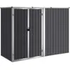 vidaXL Abri à outils de jardin anthracite 225x89x161cm acier galvanisé
