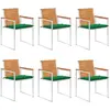 vidaXL Chaises de jardin lot de 6 avec coussins Bois d'acacia solide