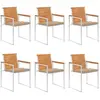 VIDAXL Chaises de jardin 6 pcs avec coussins Bois d'acacia solide